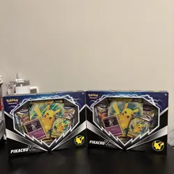 Pokemon TCG Pikachu V Box SEALED LOT OF 2 Fusion Strike x4 Brilliant Stars x4 - Image 1