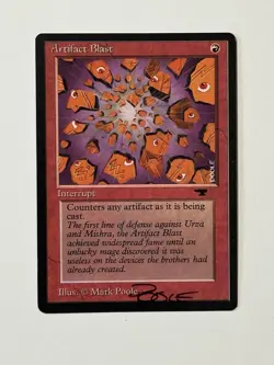 MTG - ARTIFACT BLAST- Signed by Mark Poole - Antiquities Vintage Magic Card - NM - Image 1