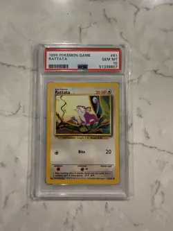 Pokemon Card Rattata PSA 10 GEM MINT 1999 Base Set Unlimited #61 Non Shadowless - Image 1