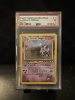 Pokemon Sabrina’s Gengar Holo #14 Gym Heroes 2000 PSA 5 EX WOTC Rare TCG Card - Image 1