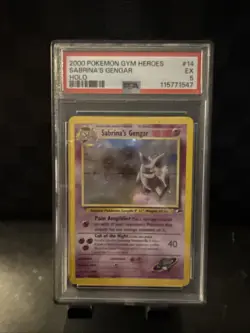 Pokemon Sabrina’s Gengar Holo #14 Gym Heroes 2000 PSA 5 EX WOTC Rare TCG Card - Image 2