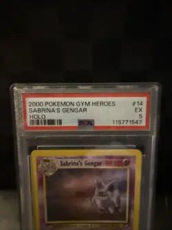 Pokemon Sabrina’s Gengar Holo #14 Gym Heroes 2000 PSA 5 EX WOTC Rare TCG Card - Image 3