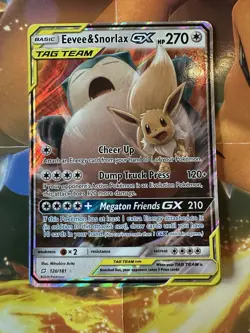 Eevee & Snorlax GX 120/181 Sm-Team Up Holo Card Near Mint Condition - Image 1