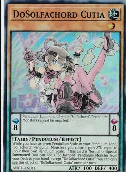 YUGIOH HOLO CARD DOSOLFACHORD CUTIA ANGU-EN014 1ST EDITION - Image 1