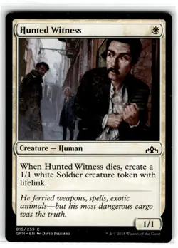 MTG Magic The Gathering Hunted Witness Common Moderately Played - Image 1
