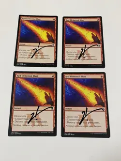 4x Red Elemental Blast Masters 25 Regular Signed by The Artist - Image 1