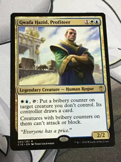 C5967 MAGIC MTG COMMANDER 2016 GWAFA HAZID, PROFITEER #202 NM RARE - Image 1