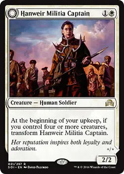 MTG Magic - Hanweir Militia Captain // Westvale Cult Leader - Shadows over Innis - Image 1
