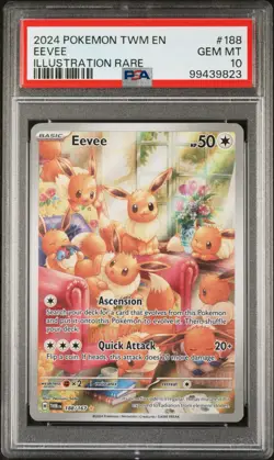 PSA 10 Eevee 188/167 Twilight Masquerade Illustration Rare Pokemon - Image 2