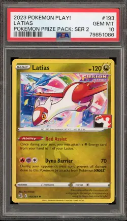 Pokemon Latias P.M. Prize Pk. Series 2 Promo #193 PSA 10 Gem Mint - Image 1