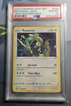 2024 POKEMON SWSH CROWN ZENITH PREMIUM COLLECTION #029 RAYQUAZA-HOLO PSA 10 - Image 1