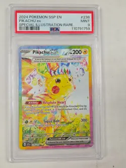 Pokemon TCG Pikachu EX 238/191 PSA 9 Special Illustration Rare Surging Sparks - Image 1
