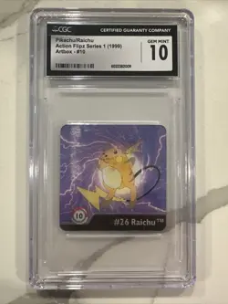1999 Pokemon Card Pikachu Raichu #10 Action Flipz Lenticular CGC 10 Gem Mint - Image 1