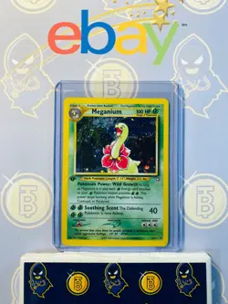 Meganium 11/111 1st Edition LP Played Neo Genesis 2000 Pokemon Card Holo Rare - Image 1
