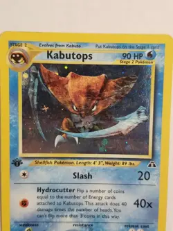 KABUTOPS 6/75 1st Edition Holo Rare Neo Discovery Pokemon Card Light Play - Image 2