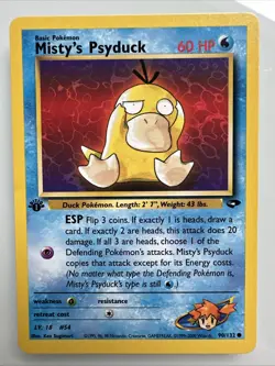 1st Ed Misty’s Psyduck Pokemon Card Gym Challenge 90/132 English LP/NM - Image 1
