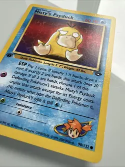 1st Ed Misty’s Psyduck Pokemon Card Gym Challenge 90/132 English LP/NM - Image 3
