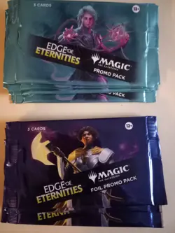 MTG EDGE OF ETERNITIES 5 FOIL PROMO AND 7 PROMO BOOSTER PACKS LOT OF 12 - Image 2