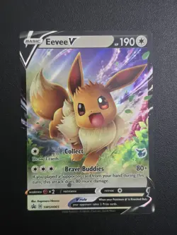 Pokemon TCG Eevee V SWSH065 SWSH: Sword & Shield Promo Card Full Art English - Image 1