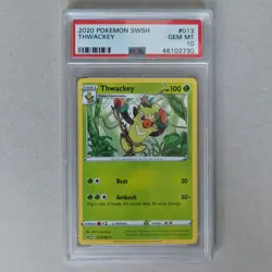 Thwackey 013/202 Uncommon PSA 10 Pokemon Card Sword And Shield Base Set - Image 1