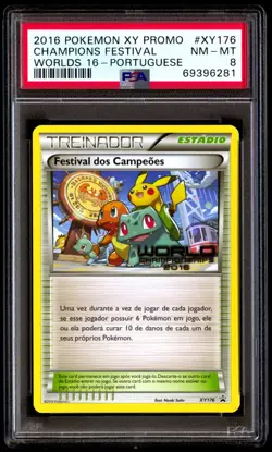 PSA 8 NM Mint Champions Festival SM148 World 2016 Portuguese Card Graded - Image 1