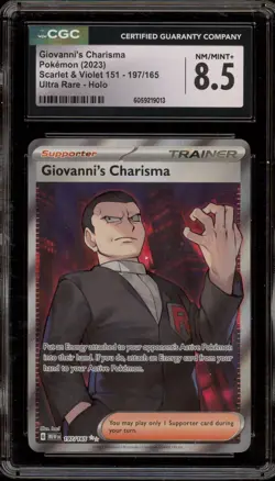 Pokemon Giovanni's Charisma 151 MEW EN Ultra Rare #197 CGC 8.5 - Image 1