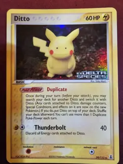 Ditto Ex Delta Species Pikachu 39/113 Holo Card Pokemon Tcg LP - Image 2