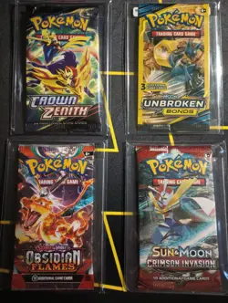 Pokemon Sun & Moon UnBroken Bonds Crimson Invasion Crown Zenith 8 Pack Card Lot - Image 2