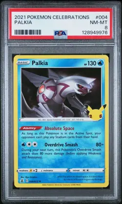 2021 Pokemon Celebrations 004/025 Palkia Holo PSA 8 NM Rare Card Fresh New - Image 1