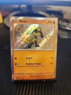 Pokemon Baby Shiny Riolu Scarlet & Violet Paldean Fates 2024 - Image 1