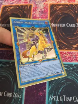 Yugioh Knightmare Unicorn Alt Art MGED-EN034 Premium Gold 1st Edition Near Mint - Image 2