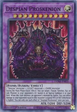 Yugioh - Despian Proskenion - 1st Edition Super Rare NM - Free Holographic Card - Image 1