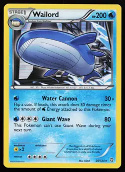 Wailord 26/124 Holo Rare Dragons Exalted Pokemon Card - Image 1