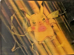 Pokemon Pikachu Lenticular Card Viz Video Pioneer PIKA-0018D Water Blast - Image 1