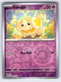Fidough 038/091 Paldean Fates Pokemon Card Reverse Holo Cosmos Costco Promo Nm - Image 1