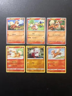 6 Growlithe Pokemon Card Collection SWSH SV PTCG A1 - Image 1