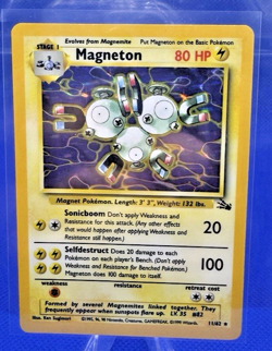 Magneton Pokemon TCG Unlimited Holo Rare Card 11/62 Fossil Set - Image 5