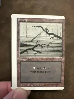 Mtg Magic Revised Swamp Miscut Misprint Error Card - Image 1