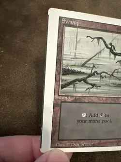 Mtg Magic Revised Swamp Miscut Misprint Error Card - Image 2