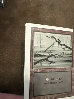 Mtg Magic Revised Swamp Miscut Misprint Error Card - Image 3