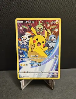 Pikachu SWSH020 SWSH: Sword & Shield Black Star Promo Full Art Pokemom Card NM - Image 1