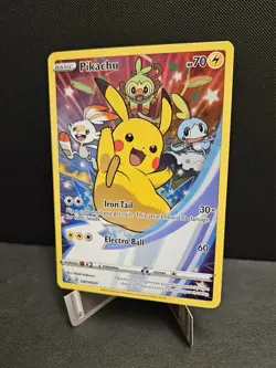 Pikachu SWSH020 SWSH: Sword & Shield Black Star Promo Full Art Pokemom Card NM - Image 3