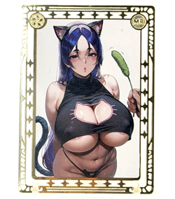 Goddess Story: Minamoto no Raikou (Fate) Neko Spicy Metal Anime Waifu CCG Card - Image 2