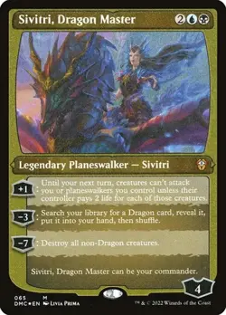 Sivitri, Dragon Master - Foil Etched Dominaria United Commander LP MTG - Image 1