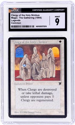 1994 Magic the Gathering Legends Clergy of the Holy Nimbus C2 :W: #6 CGC 9 - Image 1