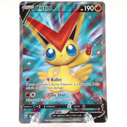 Victini V (Full Art) Ultra Rare Holo 144/163 Pokemon SWSH05: Battle Styles NM - Image 1