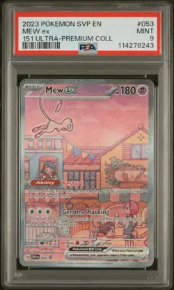 2023 Pokemon SVP EN-SV Black Star Promo Mew EX #053 151 Ultra-Premium Coll PSA 9 - Image 1