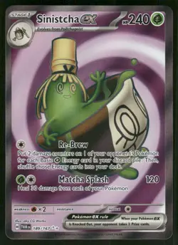 Sinistcha ex - 189/167 Ultra Rare Holo NM Pokemon SV06: Twilight Masquerade - Image 1