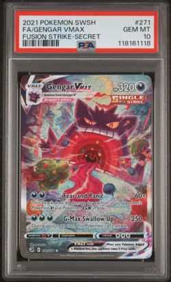 2021 POKEMON SWORD & SHIELD FUSION STRIKE SECRET FULL ART/GENGAR VMAX PSA 10 - Image 1