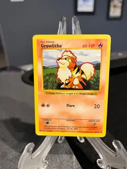 Pokemon Growlithe 28/102 Shadowless 1999 WOTC - Image 1